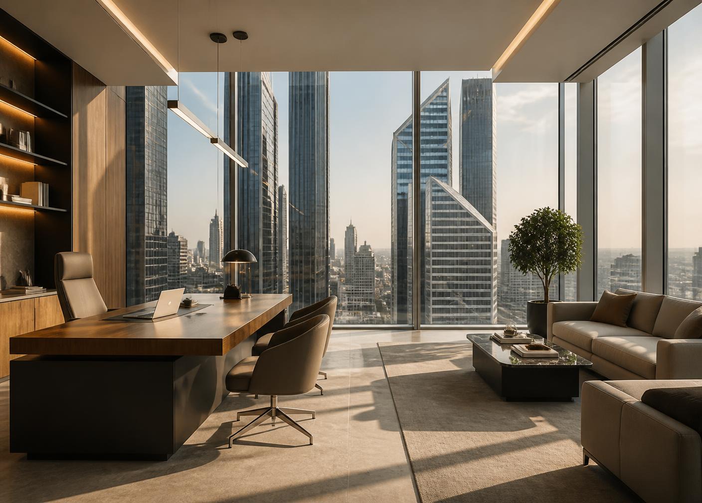 Premium corporate office overlooking the Dubai skyline